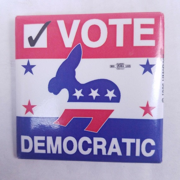 Vote Democratic Campaign Button DNC Vintage 1996 - Picture 1 of 4